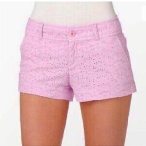 Lilly Pulitzer pink hyacinth Walsh eyelet shorts Size 4